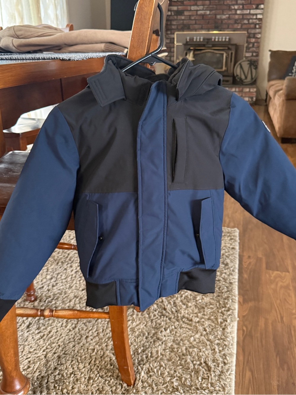 Abercrombie & Fitch Boys' Hooded Puffer Jacket - Navy & Black